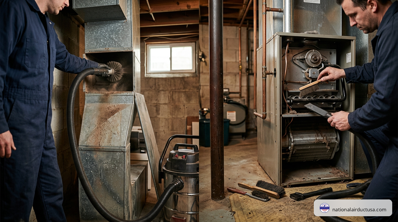 air duct cleaning versus furnace cleaning in Long Island NY