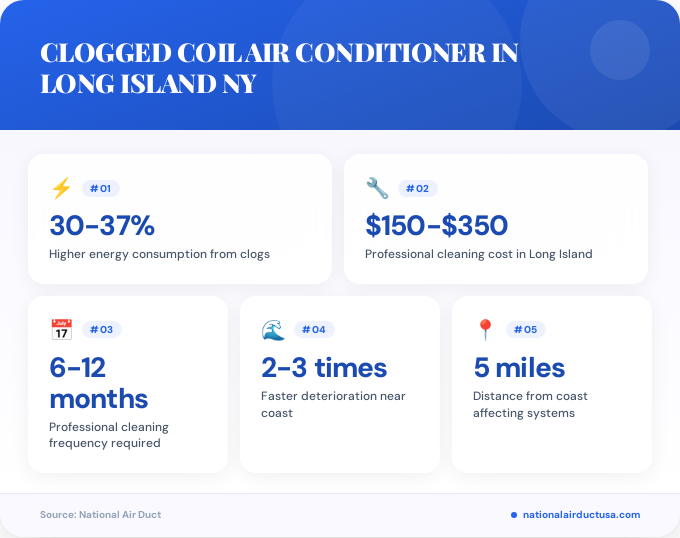 Key facts about clogged coil air conditioner in Long Island NY
