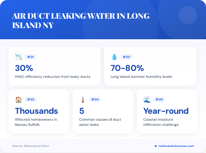 Key facts about air duct leaking water in Long Island NY