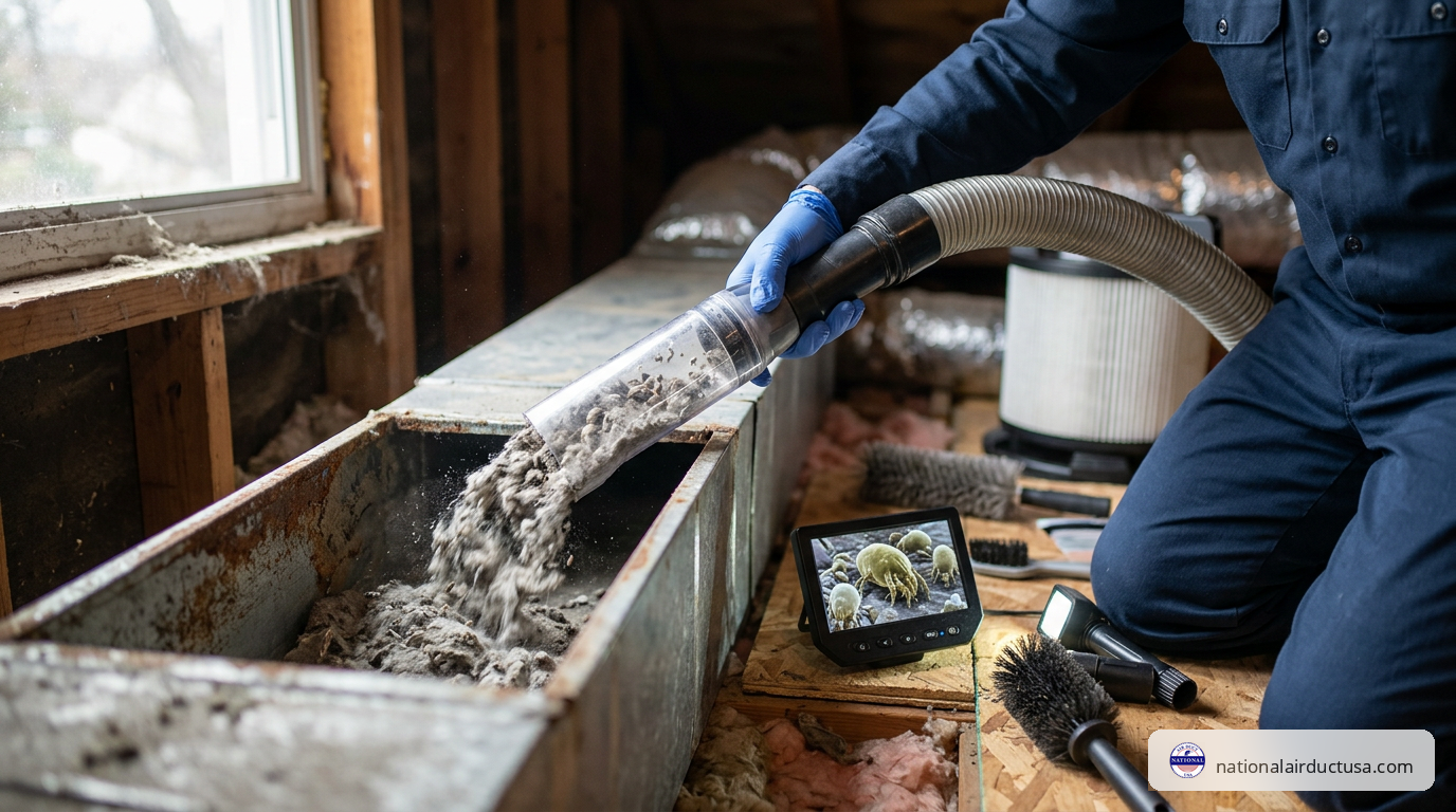 air duct cleaning removes dust mites in Long Island NY