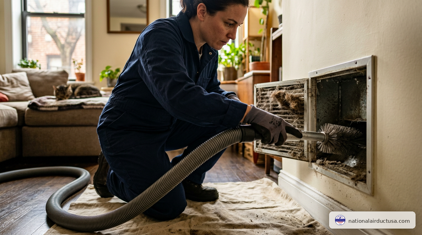 air duct cleaning for pet hair and dander in New York